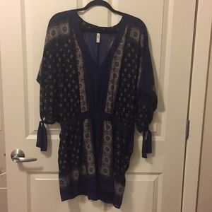 Navy Patterned Dress